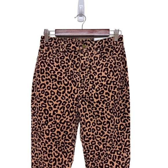 NEW! Ann Taylor Skinny High Rise Cheetah Animal Print Corduroy Pants Women's 4 - Picture 3 of 11
